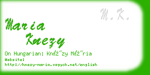 maria knezy business card